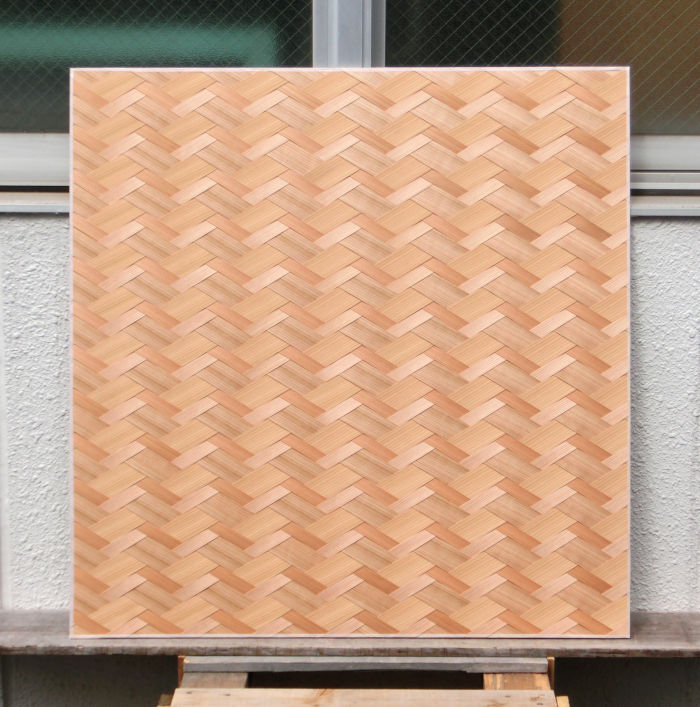 杉柾親子矢羽根網代の全体